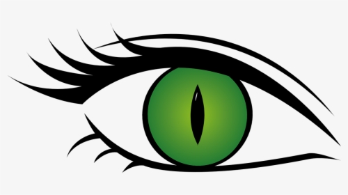 Olho, Gato, Mulher, Olhos Verdes, Cílios, Tampa, Aluno - Transparent Background Eye Clipart, HD Png Download, Transparent PNG