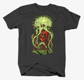 Cthulhu And Man With Shot Gun Hp Lovecraft Monster - Shirt, HD Png Download, Transparent PNG