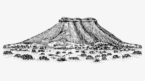 Table Mountain Black And White Drawing Plateau Cc0 - Plateau Drawing, HD Png Download, Transparent PNG