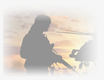 Armed Soldier At Chopper Down Escape Room Lockbuster - Silhouette, HD Png Download, Transparent PNG