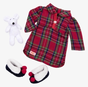 Nighty Night Nightie Holiday Pajama Outfit - Plaid, HD Png Download, Transparent PNG