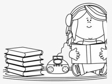 Back To School Clipart Reading - Listening Clipart Black And White, HD Png Download, Transparent PNG