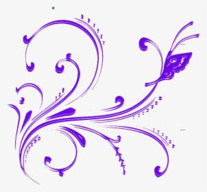 Florish Purple - White Floral Designs Png, Transparent Png, Transparent PNG