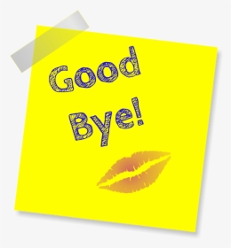 Kiss, Lips, Good Bye, Yellow, Note, Sign, Sticker, - Happy Father's Day Jokes, HD Png Download, Transparent PNG