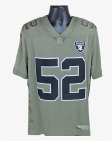 Khalil Mack Autographed Oakland Raiders Salute To Service - Sports Jersey, HD Png Download, Transparent PNG