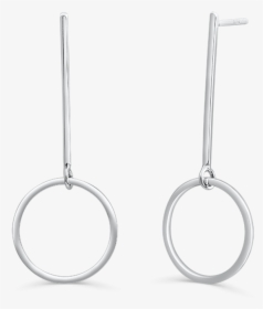 Sil Open Circle Bar Drop Stud Earrings - Earrings, HD Png Download, Transparent PNG