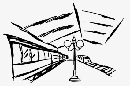 Vector Illustration Of Railroad Rail Transport Locomotive - Sketch, HD Png Download, Transparent PNG