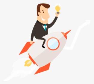 Launch A Brand New Website - Man On Rocket Clipart, HD Png Download, Transparent PNG