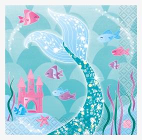 Clip Art Mermaid Under The Sea - Mermaid Birthday Invitation Background, HD Png Download, Transparent PNG
