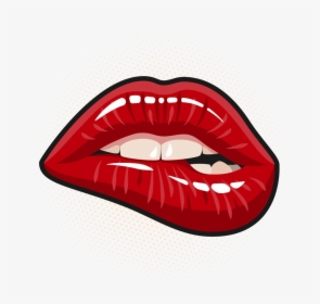 Clip Art Morder Os Labios - Pop Art Biting Lip, HD Png Download, Transparent PNG