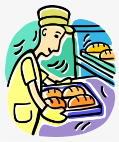 Vector Illustration Of Retail Bakery Baker With Tray - Baker's Cartoon, HD Png Download, Transparent PNG