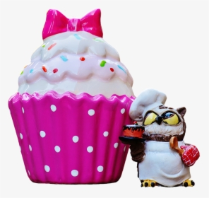Baker, Cooking, Coffee, Cupcake, Owl, Cake - Küçük Oyuncak Pasta, HD Png Download, Transparent PNG