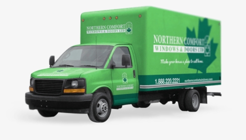 A Green Truck With Northern Comfort Windows And Doors - Commercial Vehicle, HD Png Download, Transparent PNG