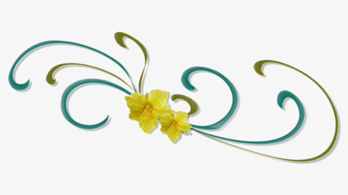 Curl, Ornamental, Flower, Yellow, Scrapbook - Pynt Png, Transparent Png, Transparent PNG