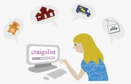 Woman Using Craigslist - Craigslist Inc., HD Png Download, Transparent PNG