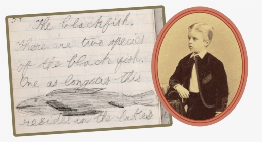 Portrait Of Young Tr, Alongside A Page From His Journal - Theodore Roosevelt Field Journal, HD Png Download, Transparent PNG