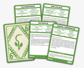 Dungeons & Dragons Spellbook Cards Druid, HD Png Download, Transparent PNG