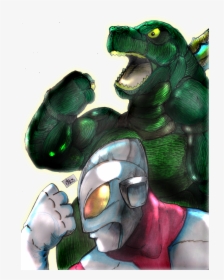 Godzilla Versus Ultraman Hand Colored - Illustration, HD Png Download, Transparent PNG