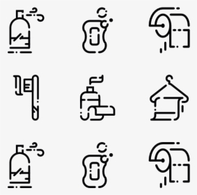 Linear Hygiene Elements - Toilet Icons, HD Png Download, Transparent PNG