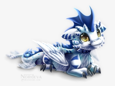 Ice Dragon Png Pic - Blue And White Baby Dragon, Transparent Png, Transparent PNG