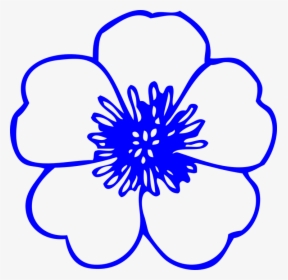 Flower, Buttercup, Blue, Outline, Spring, Flora, Plant, HD Png Download, Transparent PNG