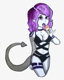 My Asexual Succubus Oc Katerina, Enjoying A Day At - Cartoon, HD Png Download, Transparent PNG