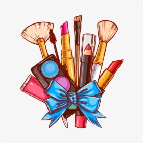 Cosmetics Makeup Brush Lipstick - Cartoon Makeup Brushes Png, Transparent Png, Transparent PNG