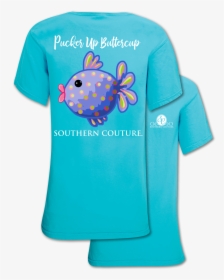 Southern Couture Pucker Up Buttercup Lagoon Blue, HD Png Download, Transparent PNG