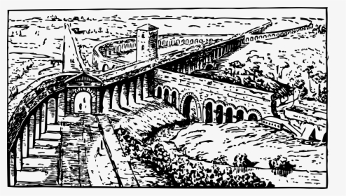 Roman Aqueducts Clip Arts - Roman Aqueduct Art Old, HD Png Download, Transparent PNG