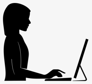 Arm, Computer, Female, Human, Profile, Silhouette - Woman Computer Silhouette, HD Png Download, Transparent PNG