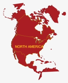 Map, North, America, Geography, Canada, Usa, Mexico - Continent Clipart North America, HD Png Download, Transparent PNG