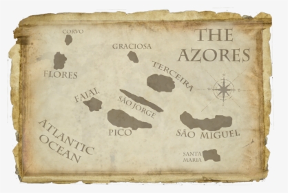 Azores Islands Map Portugal Old Explorers Travel Adventure - Animal, HD Png Download, Transparent PNG