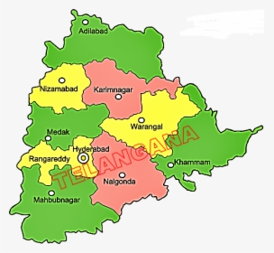 Telangana Map Hd Wallpapers - Telangana State 10 Districts, HD Png Download, Transparent PNG