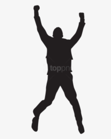 Happy Man Jumping Silhouette, HD Png Download, Transparent PNG