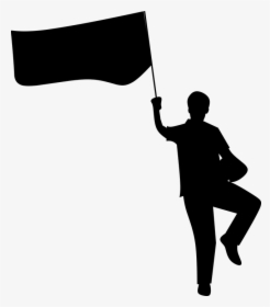 Silhouette, Man, People, Shadow, Art, Swing, Position - Shadow Man With Flag, HD Png Download, Transparent PNG