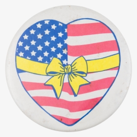 American Flag Heart Cause Button Museum - Usa Flag, HD Png Download, Transparent PNG
