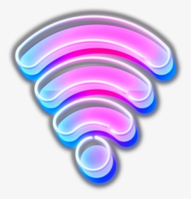 #ftestickers #icon #wifi #neon #luminous #colorful - Wifi Icon Neon Png, Transparent Png, Transparent PNG