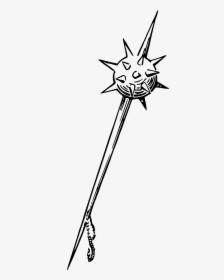 White Drawing Cool - Mace Clipart, HD Png Download, Transparent PNG
