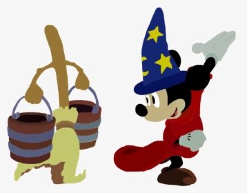Transparent Mickey Png - Sorcerer Mickey And Broom, Png Download, Transparent PNG