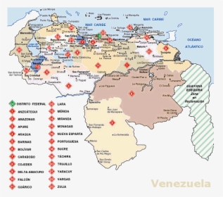 Mapa De Los Estados Venezolanos, HD Png Download, Transparent PNG