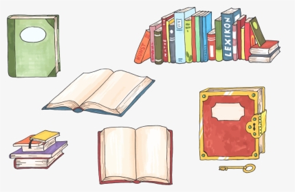 Books, College, Hand Drawn, Learning, Library, HD Png Download, Transparent PNG