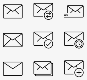 Email Lineart Icon White, HD Png Download, Transparent PNG