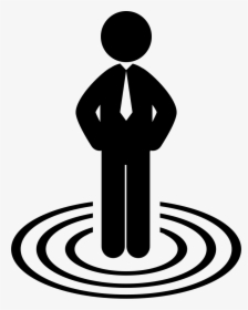 Businessman Standing On Business Target Concentric, HD Png Download, Transparent PNG