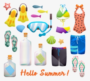 Summer, Swimsuit, Flip Flops, Snorkel, Shorts, HD Png Download, Transparent PNG
