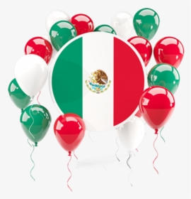Round Flag With Balloons - Mexico Flag, HD Png Download, Transparent PNG