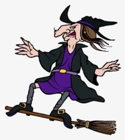 Transparent Witch Png - Clipart Of Witch On Broomstick, Png Download, Transparent PNG
