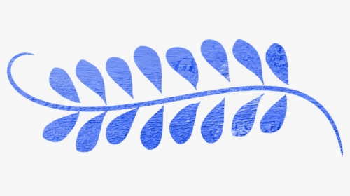 Leaf, Swirl, Blue, Decoration, Border, Curly, Curves - Leaf Decorative Line, HD Png Download, Transparent PNG