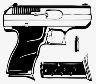 Transparent Gun Vector Png - Handgun 9mm Art Vector, Png Download, Transparent PNG