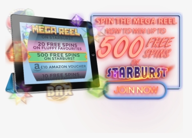 New Uk Slot Site Jackpot Wish Casino - Starburst, HD Png Download, Transparent PNG
