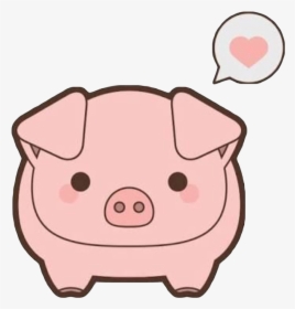 Pig Cute Kawaii Heart - Cute Pig Clipart, HD Png Download, Transparent PNG